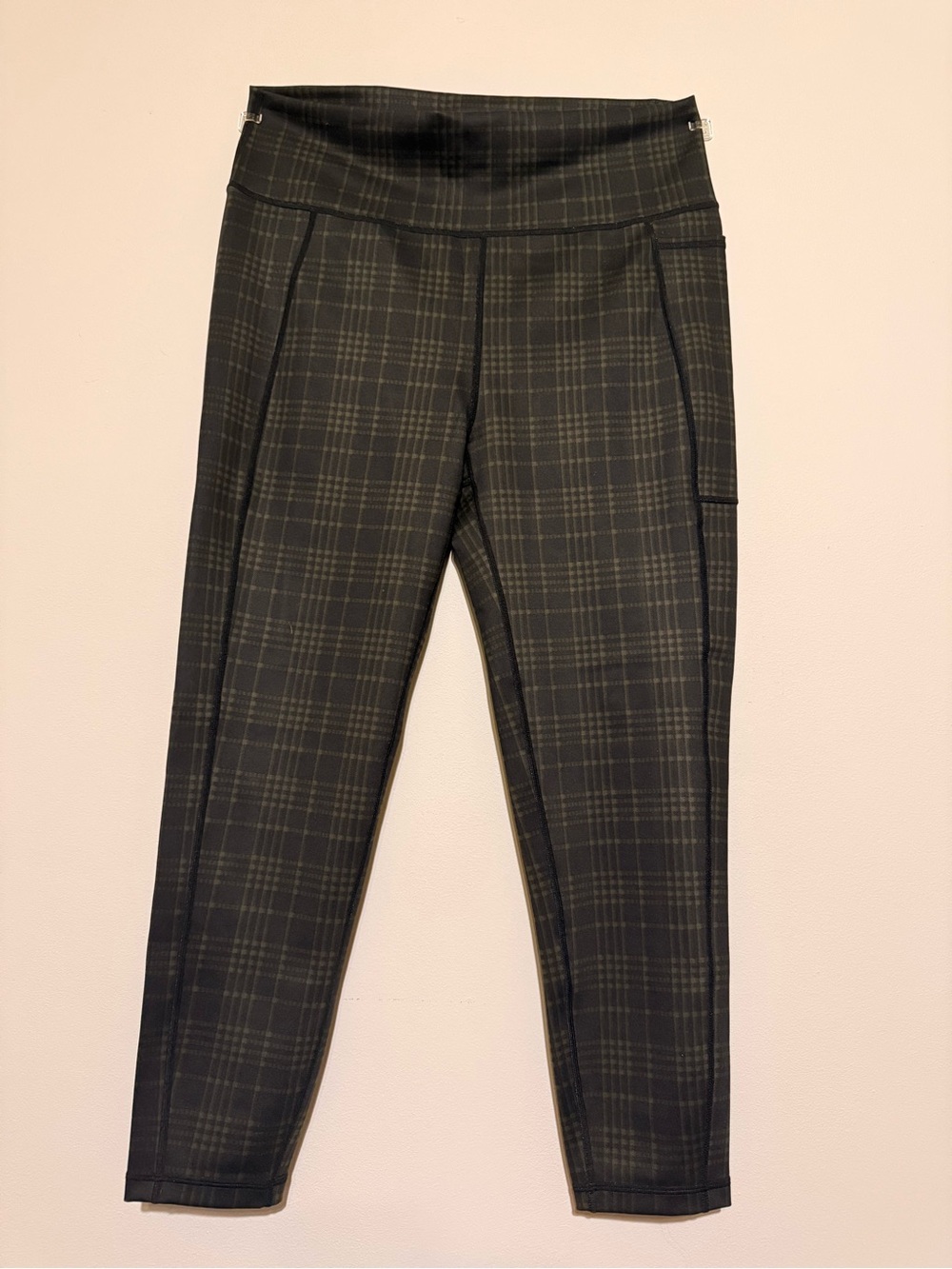 Sweaty Betty Black Plaid High-Waist Ponte Leggings